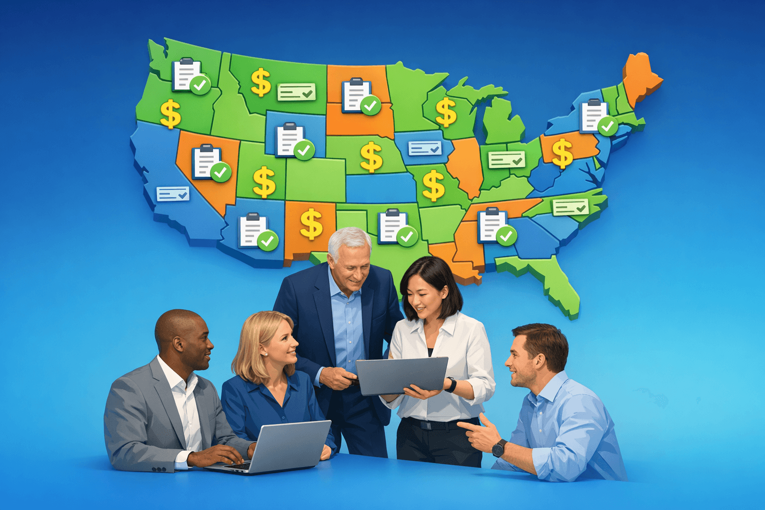 Running payroll for employees across multiple U.S. states