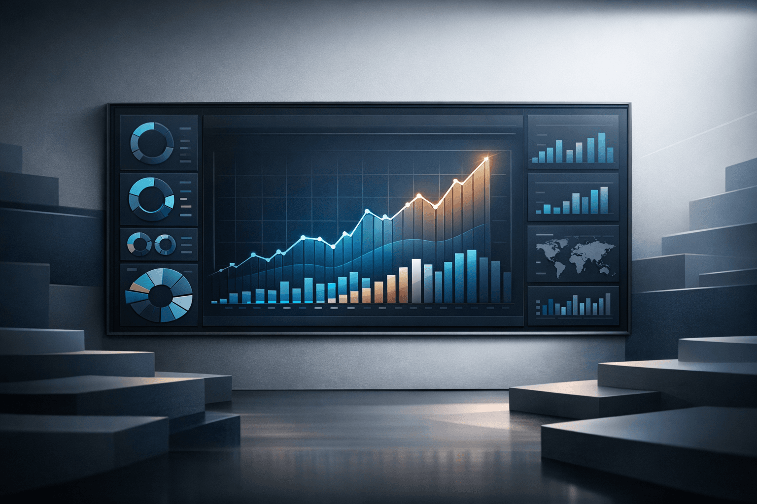 Using business intelligence to customize KPIs, dashboards, and reports in an accounting system